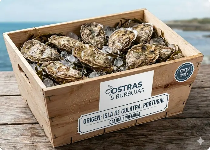 Caja de Ostras 12 uds | Ostras y Burbujas